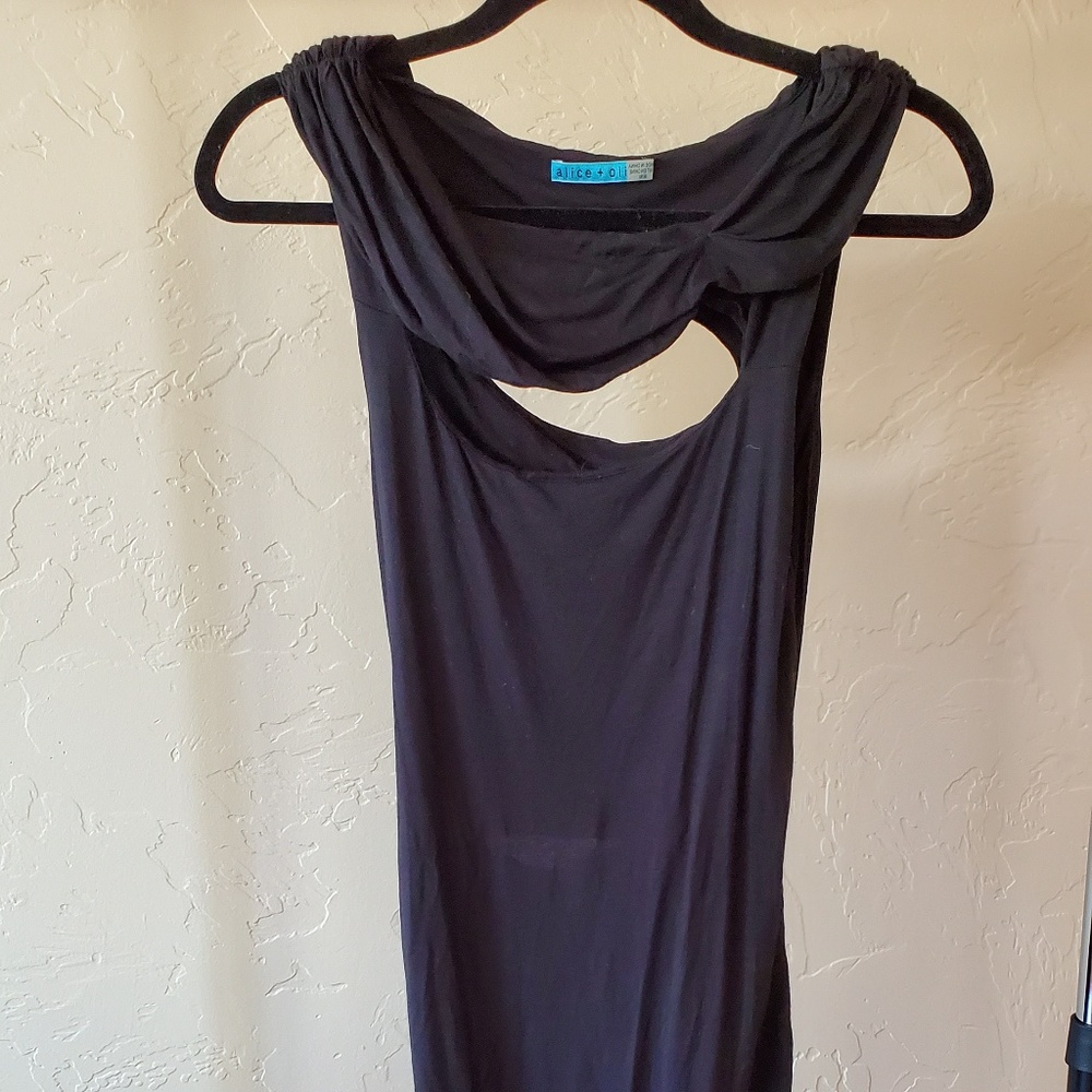 Alice + Olivia Cut Out Black Dress